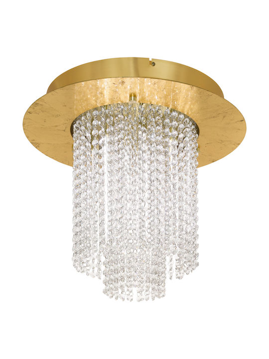 Eglo Valalones Vintage Πλαφονιέρα Οροφής με Ενσωματωμένο LED και Κρύσταλλα σε Χρυσό χρώμα 39398 - second view